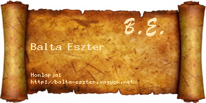 Balta Eszter névjegykártya